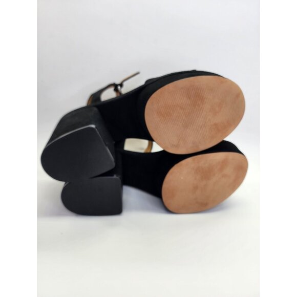 Marc Fisher Normi Block Heel Platform Sandal Size 10M Black Suede Dress Heels - Picture 12 of 16
